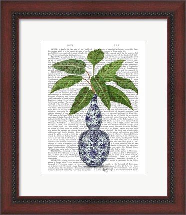 Framed Chinoiserie Vase 1, With Plant Book Print Print
