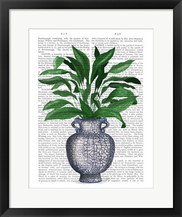 Framed Chinoiserie Vase 2, With Plant Book Print Print