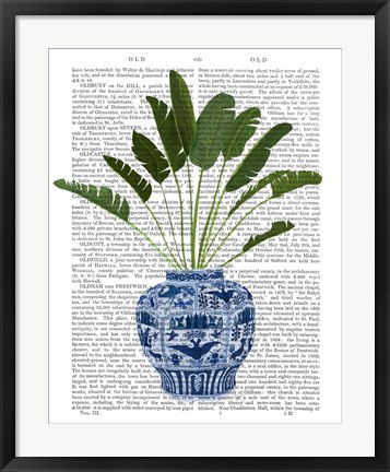 Framed Chinoiserie Vase 5, With Plant Book Print Print
