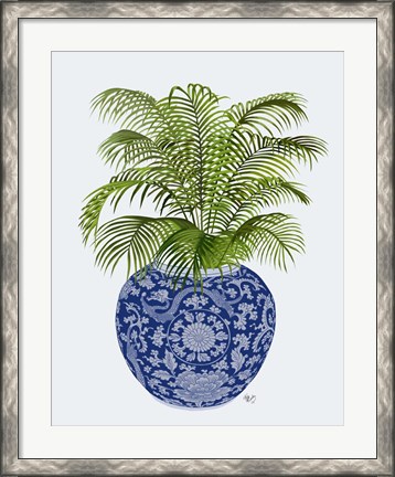Framed Chinoiserie Vase 6, With Plant Print