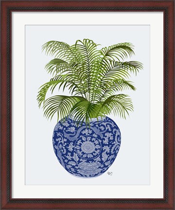 Framed Chinoiserie Vase 6, With Plant Print