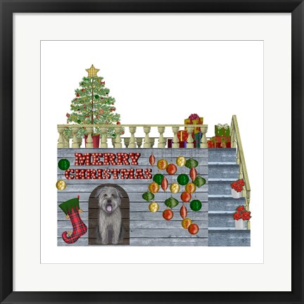 Framed Christmas Des - Christmas Kennel - Bauble Print