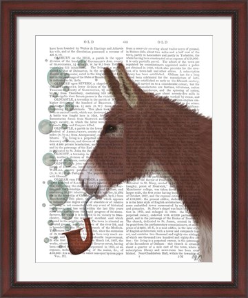 Framed Donkey Bubble Pipe, Portrait Book Print Print