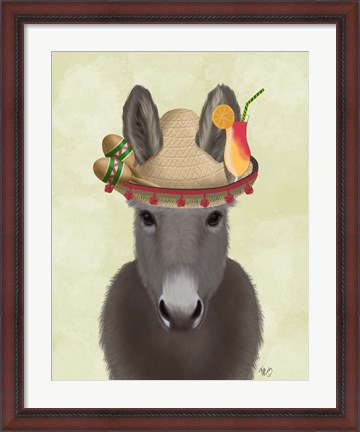 Framed Donkey Sombrero Print