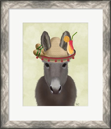 Framed Donkey Sombrero Print