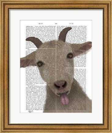Framed Funny Farm Goat 2 Book Print Print