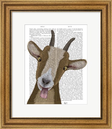 Framed Funny Farm Goat 3 Book Print Print