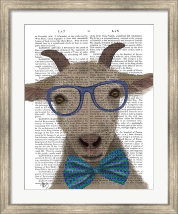 Framed Nerdy Goat Book Print Print