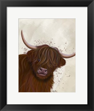 Framed Highland Cow 5, Portrait Print