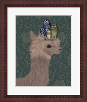 Framed Llama Owls, Portrait Print