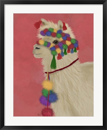 Framed Llama Traditional 2, Portrait Print