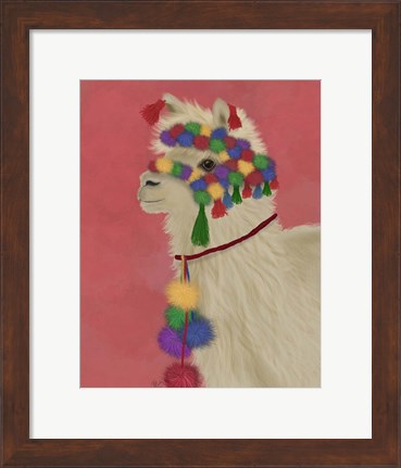 Framed Llama Traditional 2, Portrait Print