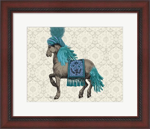 Framed Niraj Horse, Blue Print