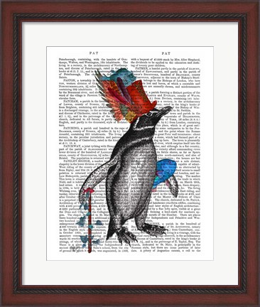 Framed Penguin and Fish Hat Book Print Print
