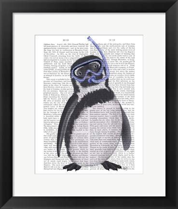 Framed Penguin Snorkel Book Print Print