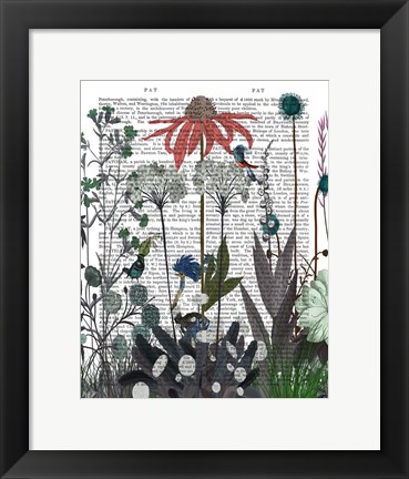 Framed Wildflower Bloom, Ostrich Book Print Print