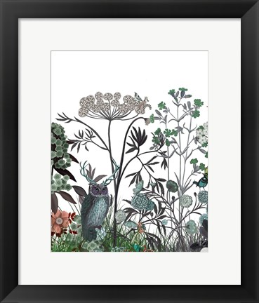 Framed Wildflower Bloom, Owl Print