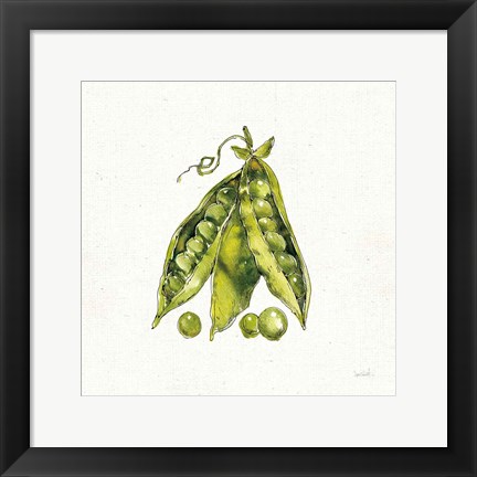 Framed Veggie Market IV Peas Print