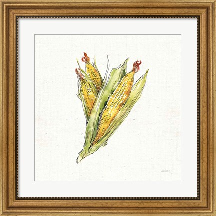 Framed Veggie Market III Corn Print