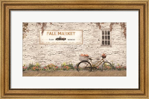 Framed Fall Market with Bike Print