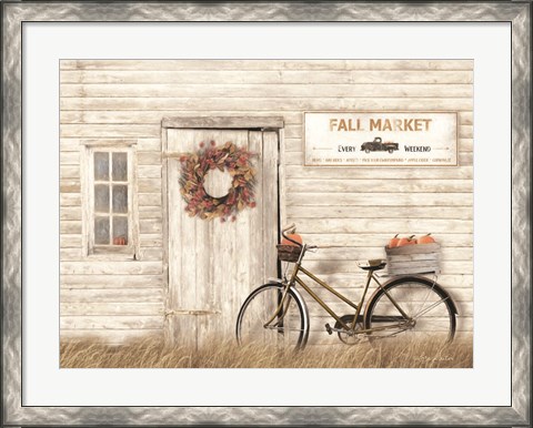 Framed Pumpkin Bicycle Print