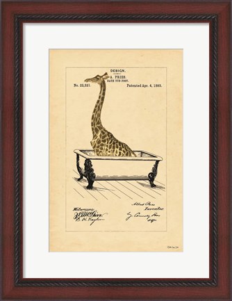 Framed Giraffe in Tub Print