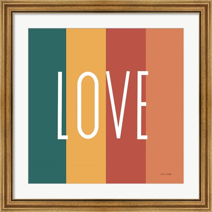 Framed Love Rainbow Retro Print