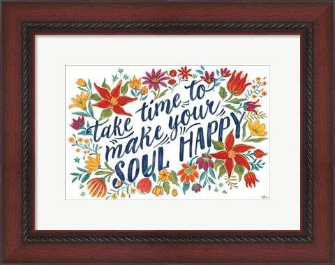 Framed Happy Thoughts I White Print