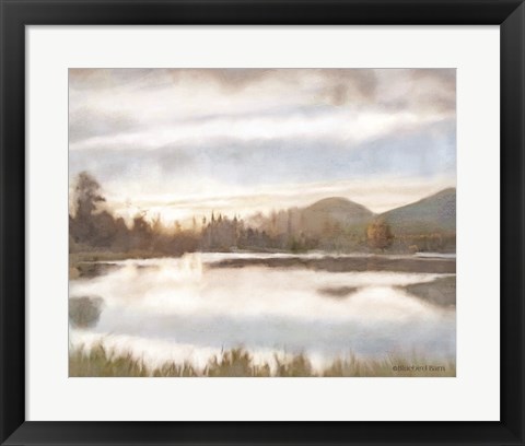 Framed Lakeview Sunset Landscape Print