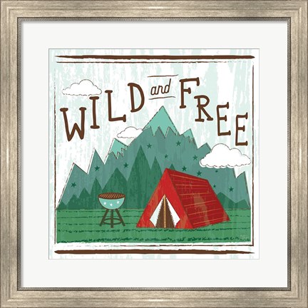 Framed Comfy Camping V Print