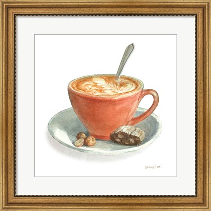 Framed Wake Me Up Coffee III on White Print