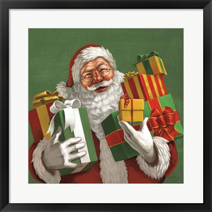 Framed Holiday Santa IV Print