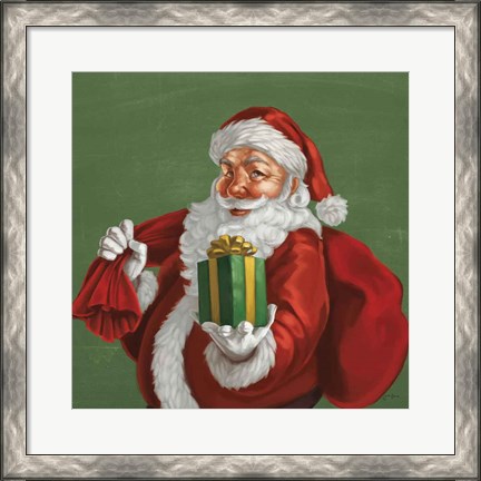 Framed Holiday Santa I Print