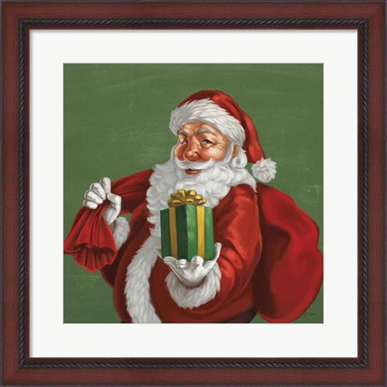 Framed Holiday Santa I Print