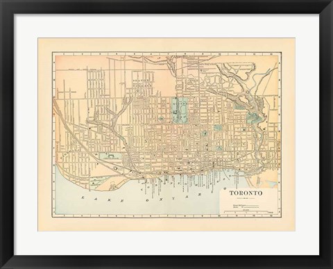 Framed Map of Toronto Print