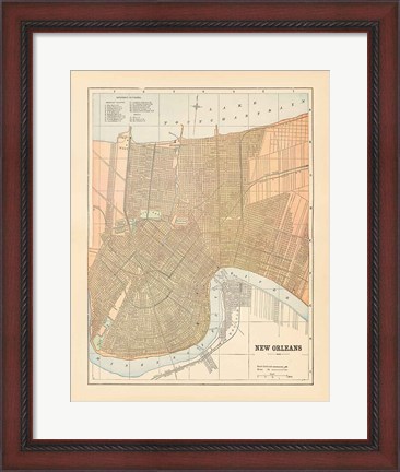 Framed Map of New Orleans Print