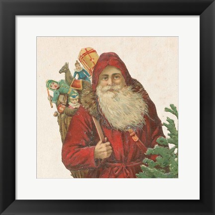 Framed Victorian Santa I Print