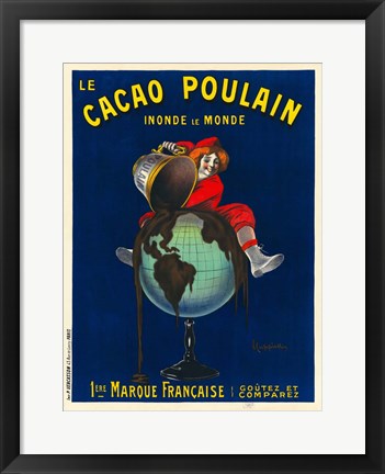 Framed Le Cacao Poulain Inonde le Monde, 1911 Print