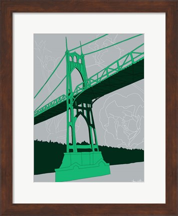 Framed St. Johns Bridge - Portland Print