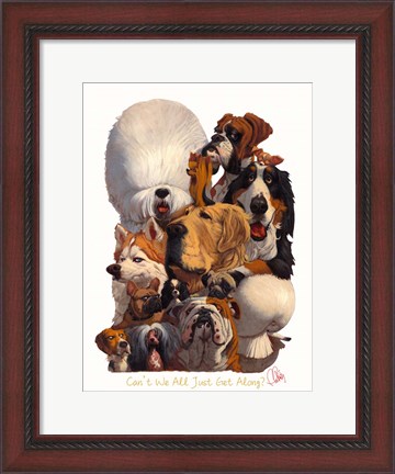 Framed Can&#39;t We All Just Get Along Print