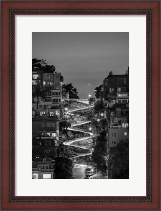 Framed Lombard Street BW Print