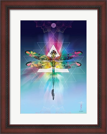 Framed Cosmic Dragonfly Print