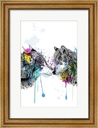 Framed Wolves Print