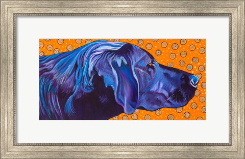 Framed Lab With Orange Print