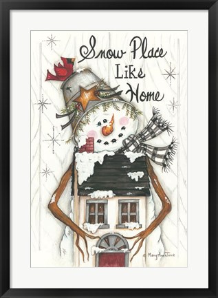 Framed Snow Place Like Home Print