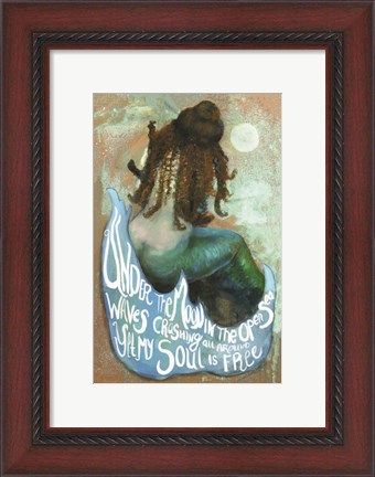 Framed Under the Moon Mermaid Print