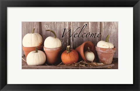 Framed Welcome Pumpkin Shelf Print
