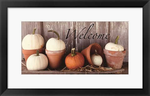Framed Welcome Pumpkin Shelf Print