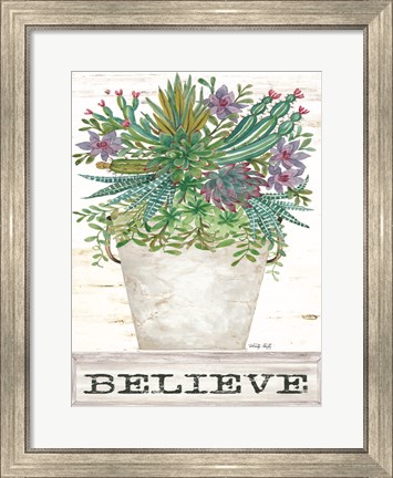 Framed Believe Succulents Print