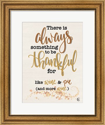 Framed Thankful for Wine and Pie Print